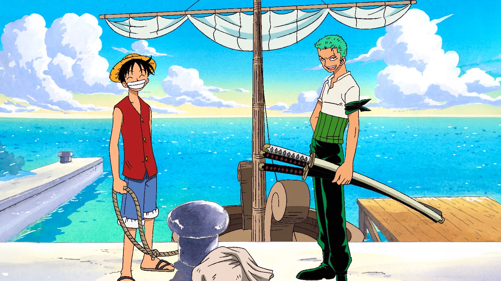 3. Morgan contra Luffy y la hermosa joven misteriosa