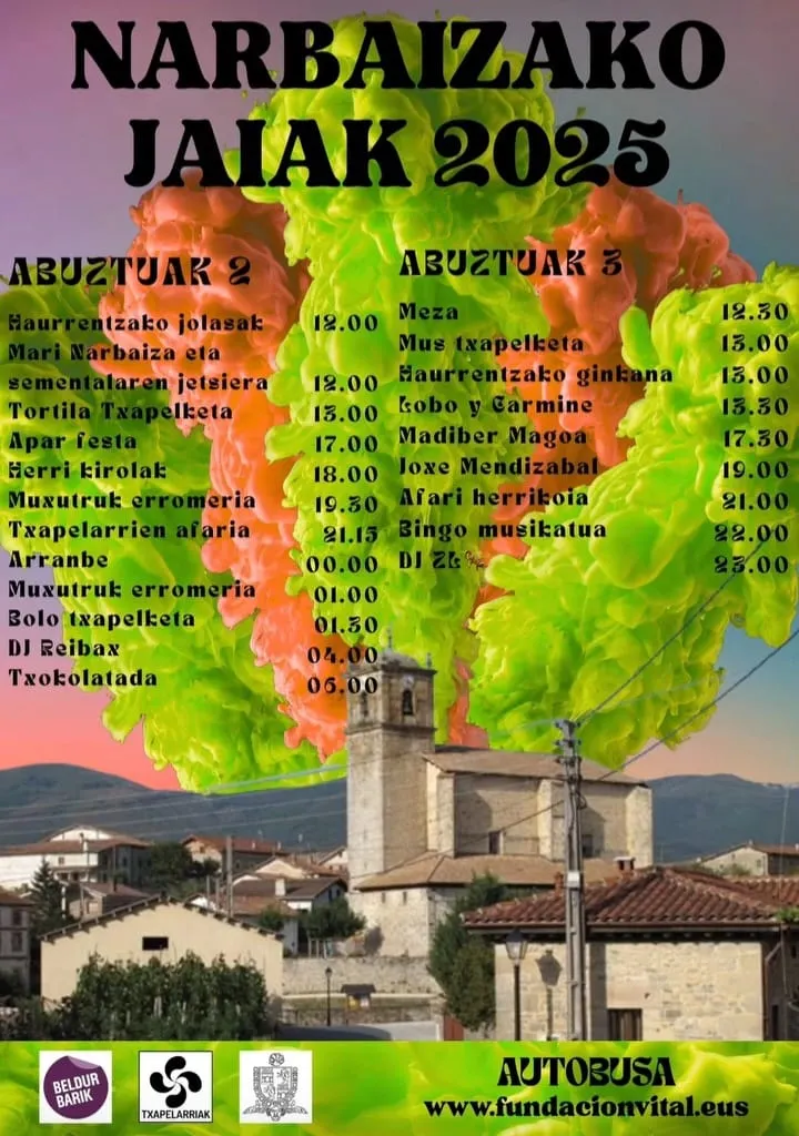 Fiestas en Narvaja el sábado 2 de agosto