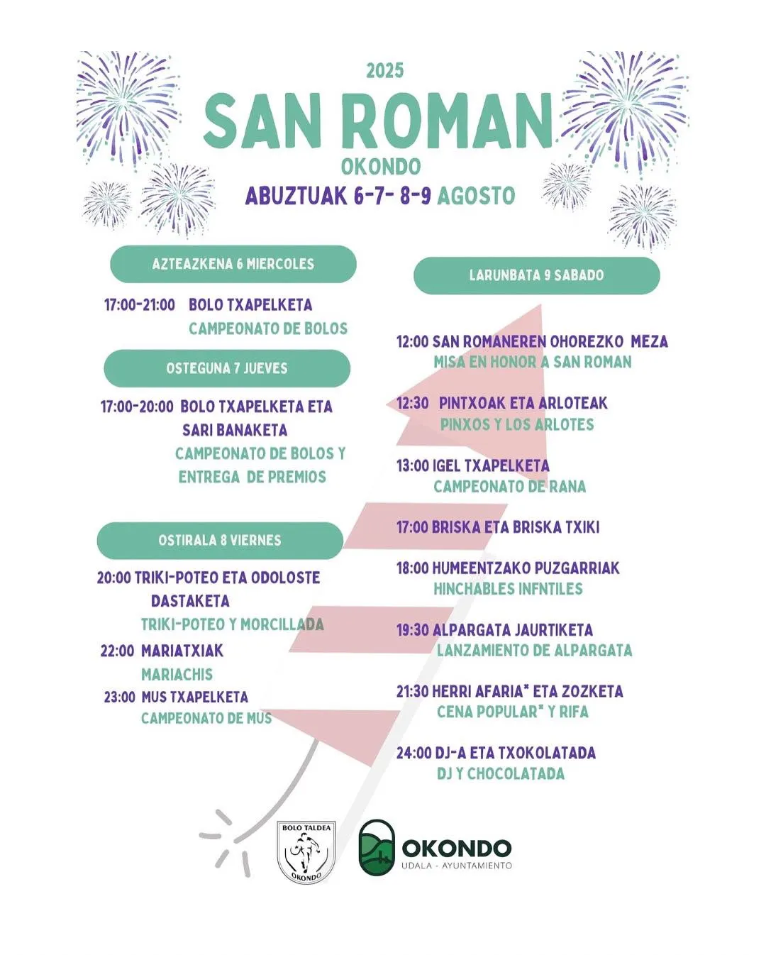 Fiestas de San Román en Okondo del 6 al 9 de agosto
