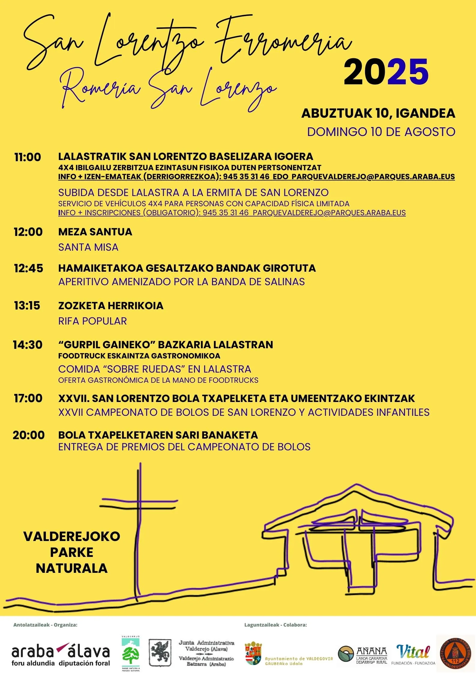 Romería de San Lorenzo en Valderejo el domingo 10 de agosto